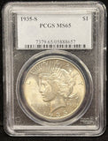 1935-S Peace Silver Dollar, MS65 PCGS (24614)