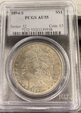 1894-S Morgan Silver Dollar, AU55 PCGS. (24628)