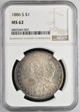 1886-S Morgan Silver Dollar, MS62 NGC Toner. (24644)