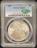 1887-P Morgan Silver Dollar, MS65 PCGS+CAC. (24646)