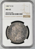 1887-S Morgan Silver Dollar, MS63. NGC Toner. (24650).
