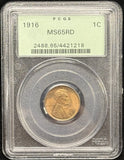 1916-P Lincoln Wheat Cent, MS65RD PCGS OGH (24669)