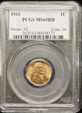 1933-P Lincoln Wheat Cent, MS65RD PCGS  (24680)