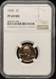 1955-P Lincoln Wheat Cent, PF69RD NGC, Among The Finest Known. (24686)