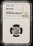 1939-P Mercury Head Dime, MS66FB NGC, (24700)