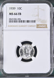 1939-P Mercury Head Dime, MS66FB NGC, (24703)