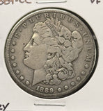 1889-CC Morgan Silver Dollar, Key Date, Nice VF. (24751)