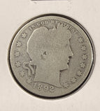 1892-O Barber Quarter, Nicely Circulated, (24897)