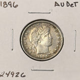 1896-P Barber Quarter, AU Details, (24926)