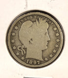 1897-S Barber Quarter, Nicely Circulated, (24940)