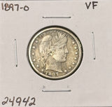 1897-O Barber Quarter, Nice VF, (24942)