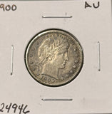 1900-P Barber Quarter, Nice AU, (24946)
