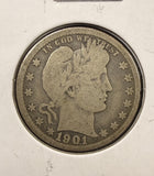 1901-O Barber Quarter, Nicely Circulated, (24958)