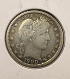 1900-S Barber Quarter, Nicely Circulated, (24962)