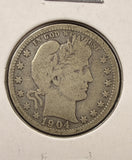 1904-O Barber Quarter, Nicely Circulated, (24982)