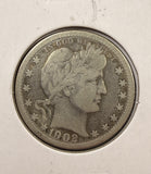 1902-O Barber Quarter, Nicely Circulated, (24994)