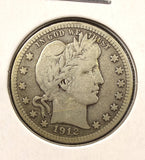 1912-P Barber Quarter, Circulated, (24998)