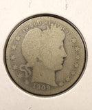 1909-O Barber Quarter, Nicely Circulated, (25013)