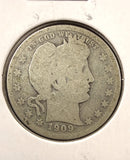 1909-P Barber Quarter, Nicely Circulated, (25017)