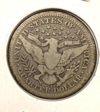 1908-S Barber Quarter, Nicely Circulated VG, (25019)