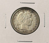 1908-P Barber Quarter, Choice AU, (25025)