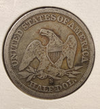 1862-S Seated Liberty Half Dollar, Circulated. (25078)