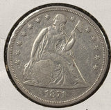 1871-P Seated Liberty Dollar, AU Details, (25158)