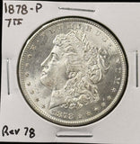 1878-P 7TF Rev '78 Morgan Silver Dollar, Choice Uncirculated. (25170)