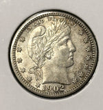 1902-P Barber Quarter, Choice Uncirculated. (25316)