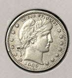 1909-P Barber Quarter, Nice AU. (25320)