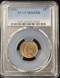 1893 Indian Head Cent, MS62RB PCGS, (25356)