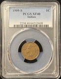 1909-S Indian Head Cent, XF40 PCGS, (25376)