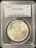 1881-S Morgan Silver Dollar, MS66 PCGS (25414)