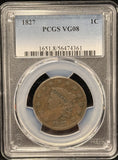 1827-P Coronet Liberty Head Large Cent, VG08 PCGS, (25550)