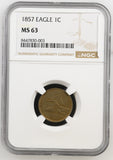 1857 Flying Eagle Cent Small Cent. MS63 NGC (25572)