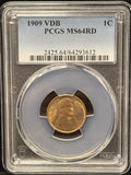 1909-P VDB Lincoln Wheat Cent, MS64RD PCGS (25576)