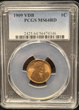 1909-P VDB Lincoln Wheat Cent, MS64RD PCGS (25578)