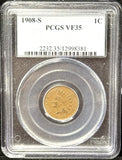 1908-S Indian Head Cent Small Cent. VF35 PCGS (25580)