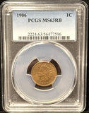 1906-P  Indian Head Cent Small Cent. MS63RB PCGS (25584)