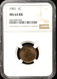1901-P  Indian Head Cent Small Cent. MS64RB NGC (25588)