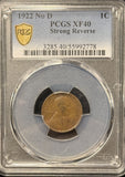 1922 No D Strong Reverse, Lincoln Wheat Cent, XF40 PCGS GS. (25602)