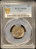 1913-P T-1 Buffalo Nickel, MS65 PCGS (25610)