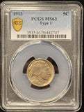 1913-P T-1 Buffalo Nickel, MS63 PCGS (25612)