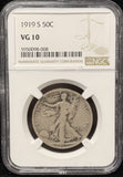 1919-S Walking Liberty Half Dollar, VG10 NGC (25642)