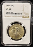 1939-P Walking Liberty Half Dollar, MS66 NGC (25652)