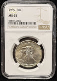 1939-P Walking Liberty Half Dollar, MS65 NGC (25654)
