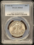 1939-D Walking Liberty Half Dollar, MS64 PCGS (25668)
