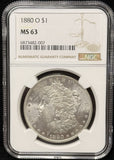 1880-O  Morgan Silver Dollar, MS63 NGC. (25672)