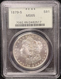 1879-S Morgan Silver Dollar, MS65 PCGS. (25676)