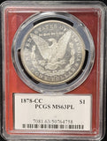 1878-CC Morgan Silver Dollar, MS63PL PCGS. (25680)